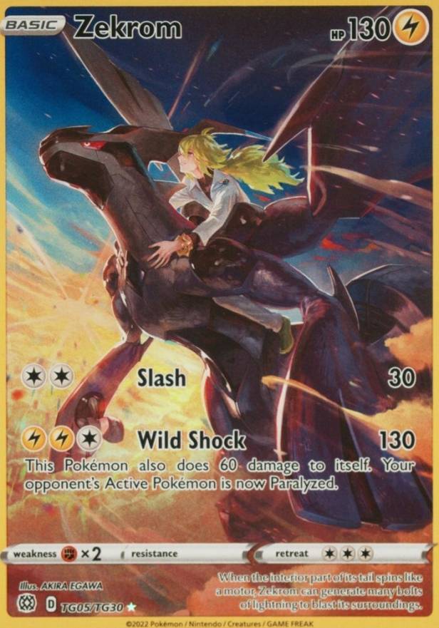 2022 Pokemon Sword & Shield Brilliant Stars Full Art/Zekrom #TG05 TCG Card