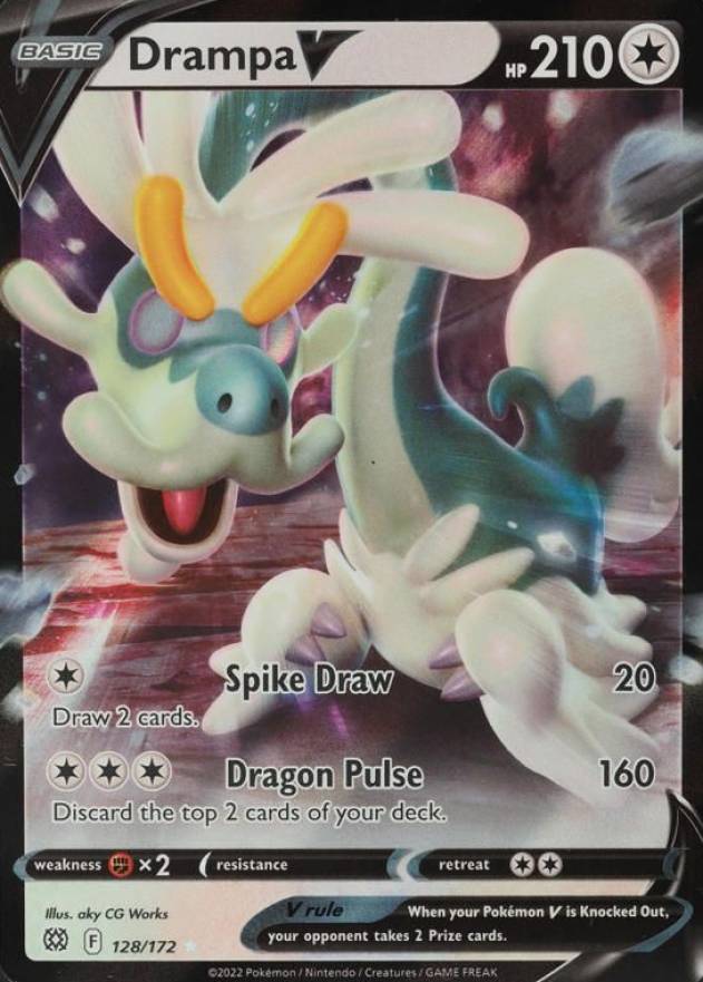 2022 Pokemon Sword & Shield Brilliant Stars Drampa V #128 TCG Card