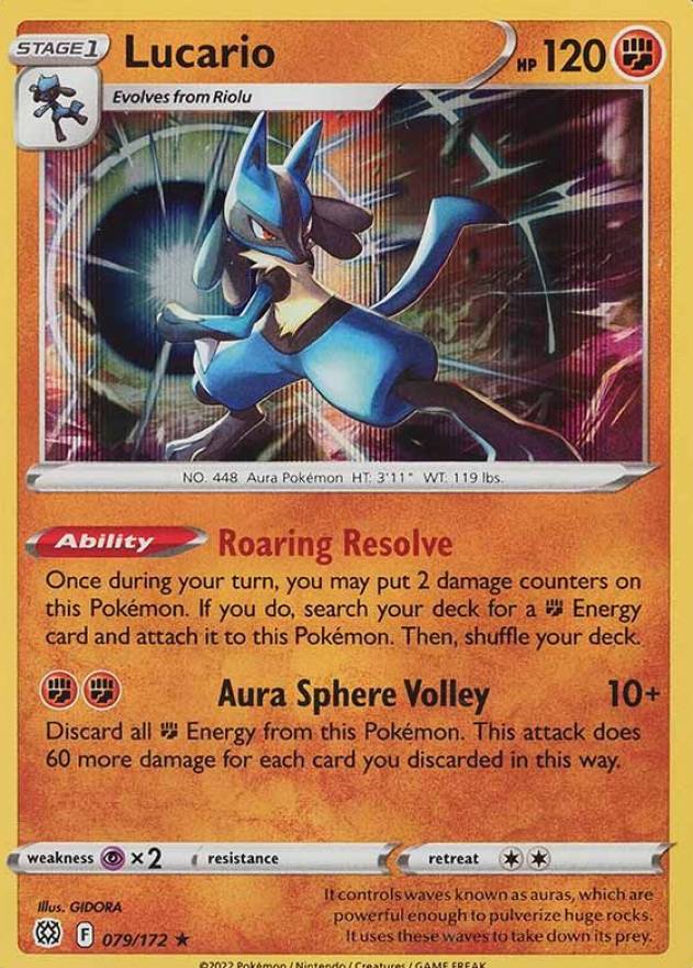 2022 Pokemon Sword & Shield Brilliant Stars Lucario-Holo #079 TCG Card