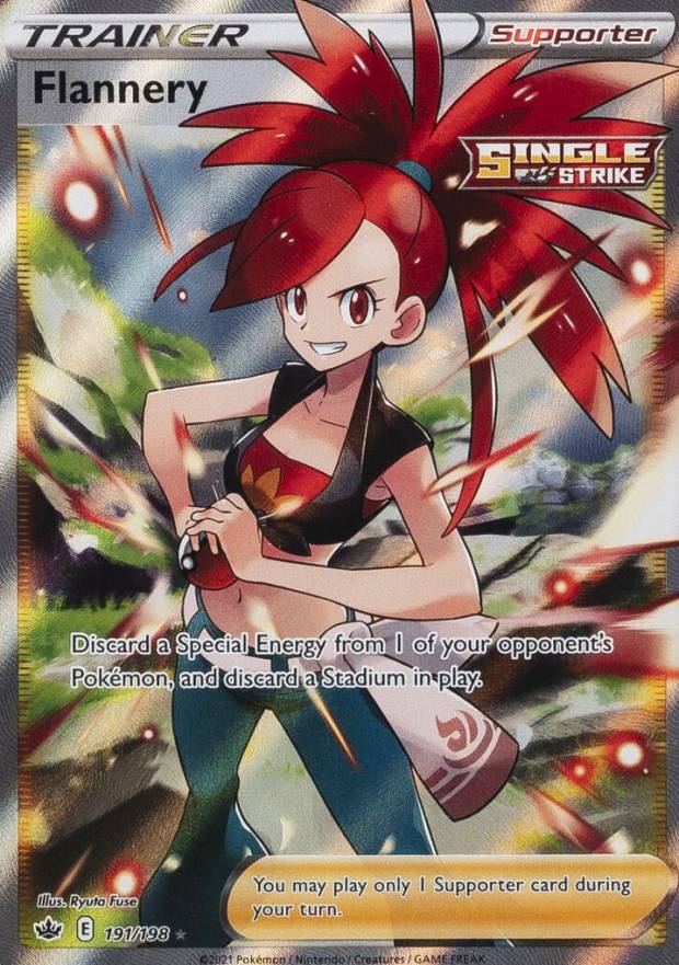 2021 Pokemon Sword & Shield Chilling Reign Full Art/Flannery #191 TCG Card