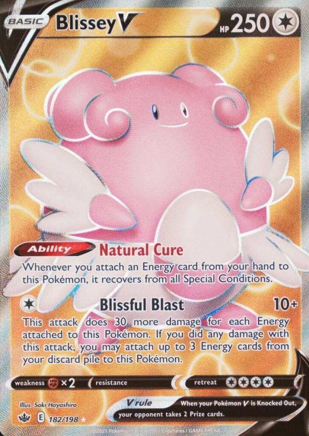 2021 Pokemon Sword & Shield Chilling Reign Full Art/Blissey V #182 TCG Card