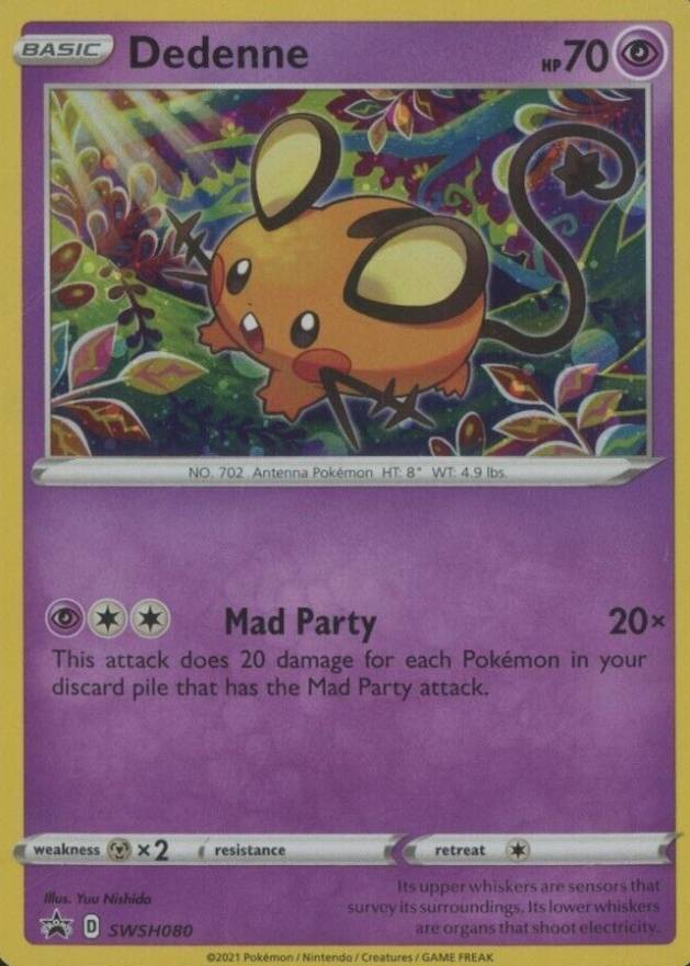 2021 Pokemon Sword & Shield Black Star Promo Dedenne-Holo #080 TCG Card