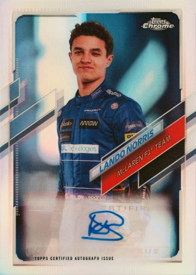 2021 Topps Chrome Formula 1 Autographs Lando Norris #CALN Other Sports Card