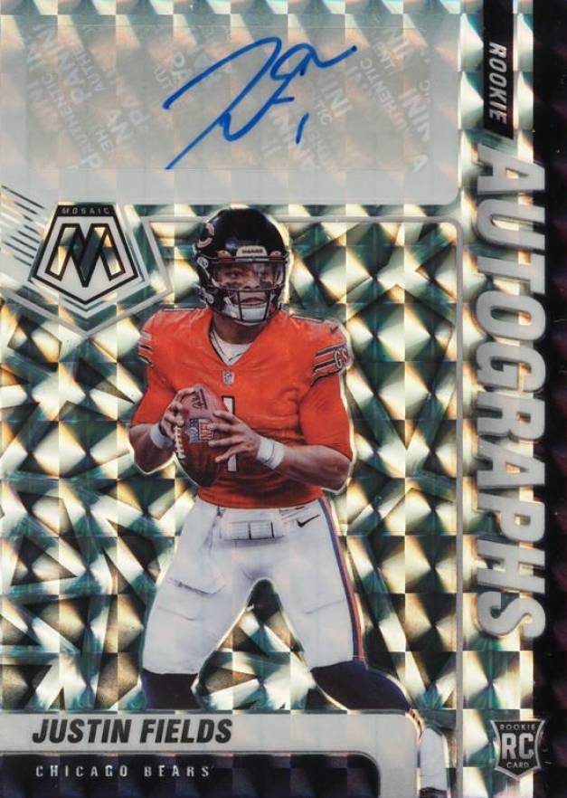 2021 Panini Mosaic Rookie Autographs Mosaic Justin Fields #RA4 Football Card