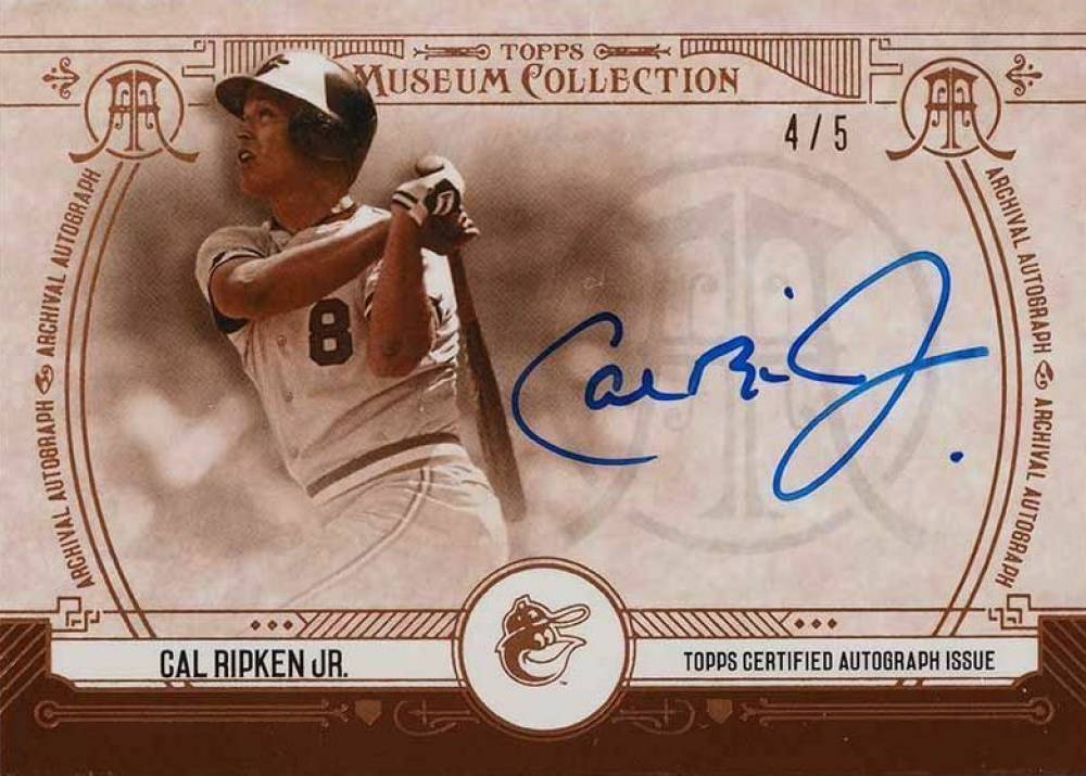 2015 Topps Museum Collection Archival Autographs Cal Ripken #AA-CR Baseball Card