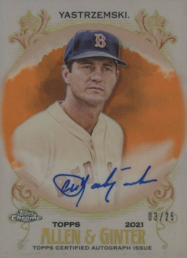 2021 Topps Allen & Ginter Chrome Autographs Carl Yastrzemski #CYA Baseball Card