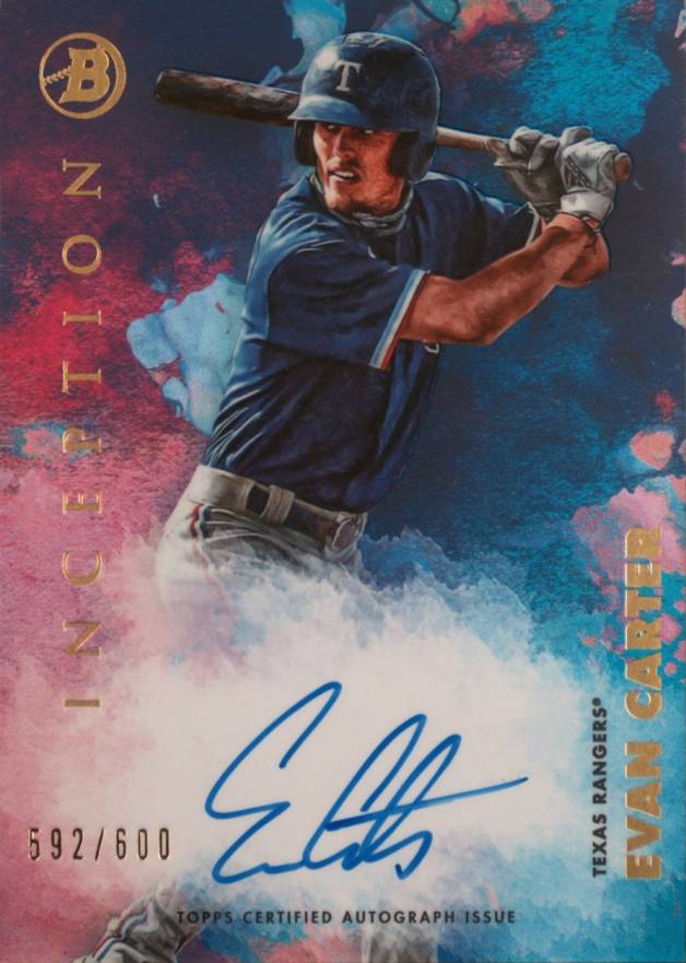 2021 Bowman Inception Autographs Evan Carter #PAEC Baseball Card