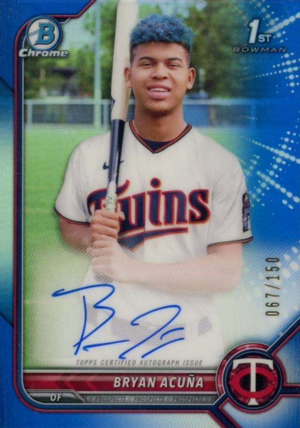 2022 Bowman Chrome Prospect Autographs Bryan Acuna #CPABA Baseball Card