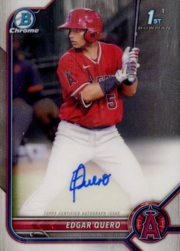 2022 Bowman Chrome Prospect Autographs Edgar Quero #CPAEQ Baseball Card