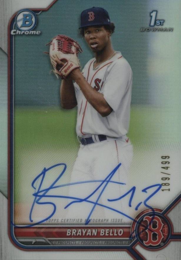 2022 Bowman Chrome Prospect Autographs Brayan Bello #CPABB Baseball Card