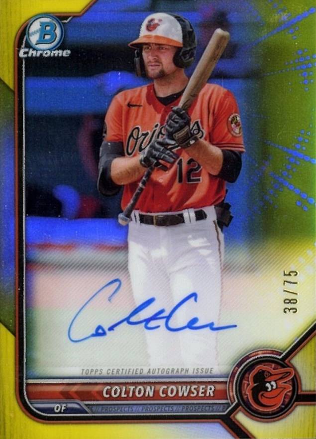2022 Bowman Chrome Prospect Autographs Colton Cowser #CPACC Baseball Card