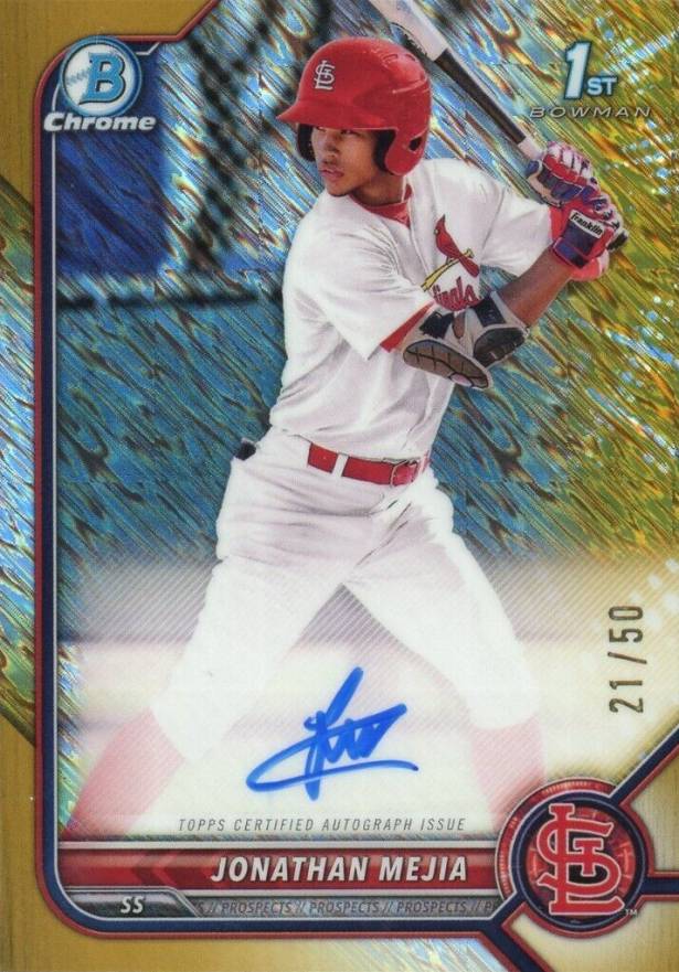 2022 Bowman Chrome Prospect Autographs Jonathan Mejia #CPAJM Baseball Card