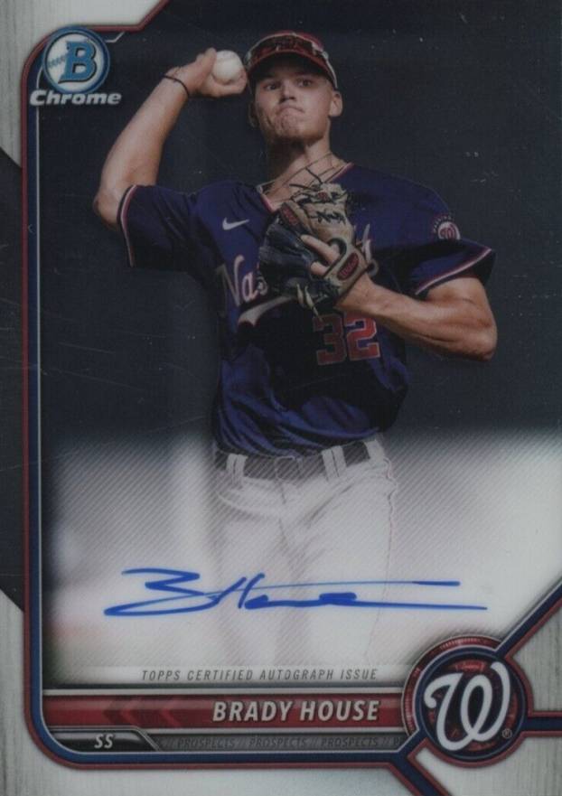 2022 Bowman Chrome Prospect Autographs Brady House #CPABH Baseball Card