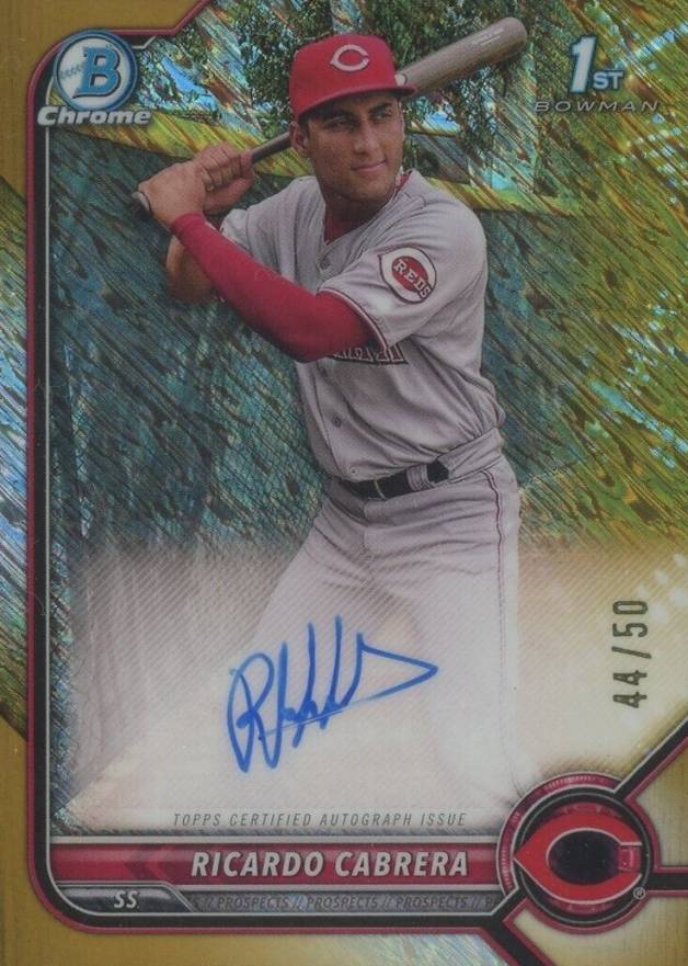 2022 Bowman Chrome Prospect Autographs Ricardo Cabrera #CPARCA Baseball Card