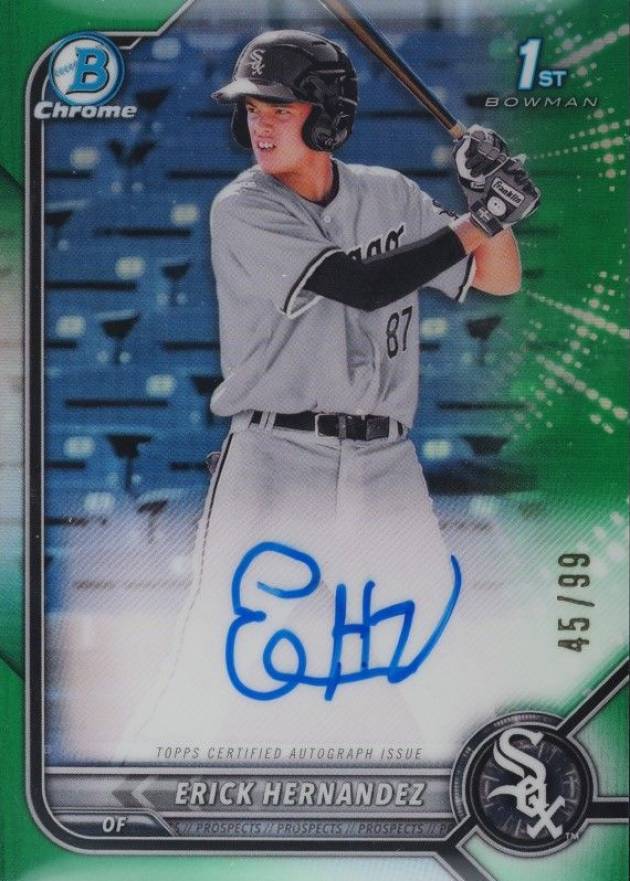 2022 Bowman Chrome Prospect Autographs Erick Hernandez #CPAEH Baseball Card