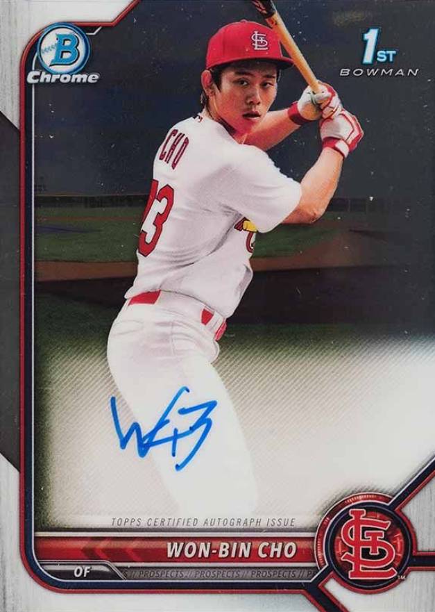 2022 Bowman Chrome Prospect Autographs Won-Bin Cho #CPAWC Baseball Card