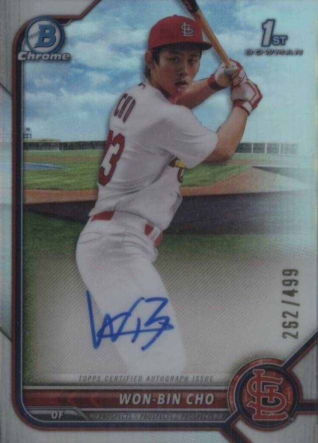 2022 Bowman Chrome Prospect Autographs Won-Bin Cho #CPAWC Baseball Card