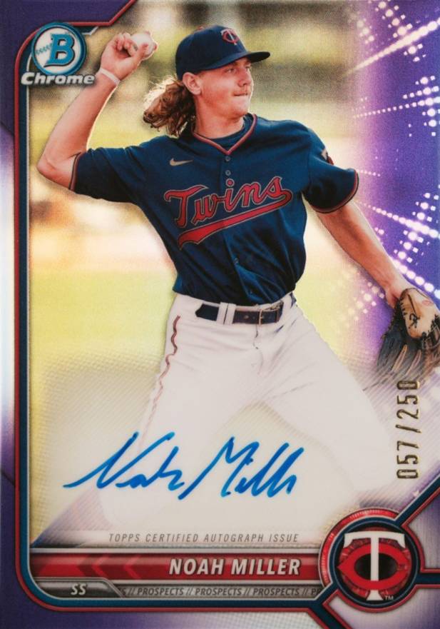 2022 Bowman Chrome Prospect Autographs Noah Miller #CPANM Baseball Card