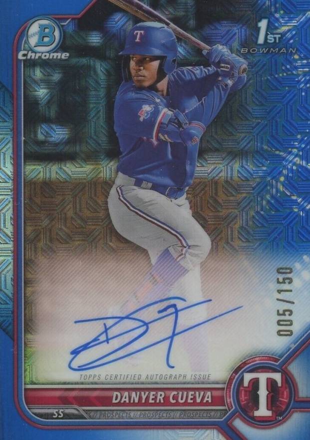 2022 Bowman Chrome Prospect Autographs Danyer Cueva #CPADCA Baseball Card