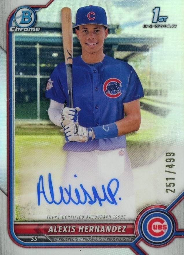 2022 Bowman Chrome Prospect Autographs Alexis Hernandez #CPAAH Baseball Card