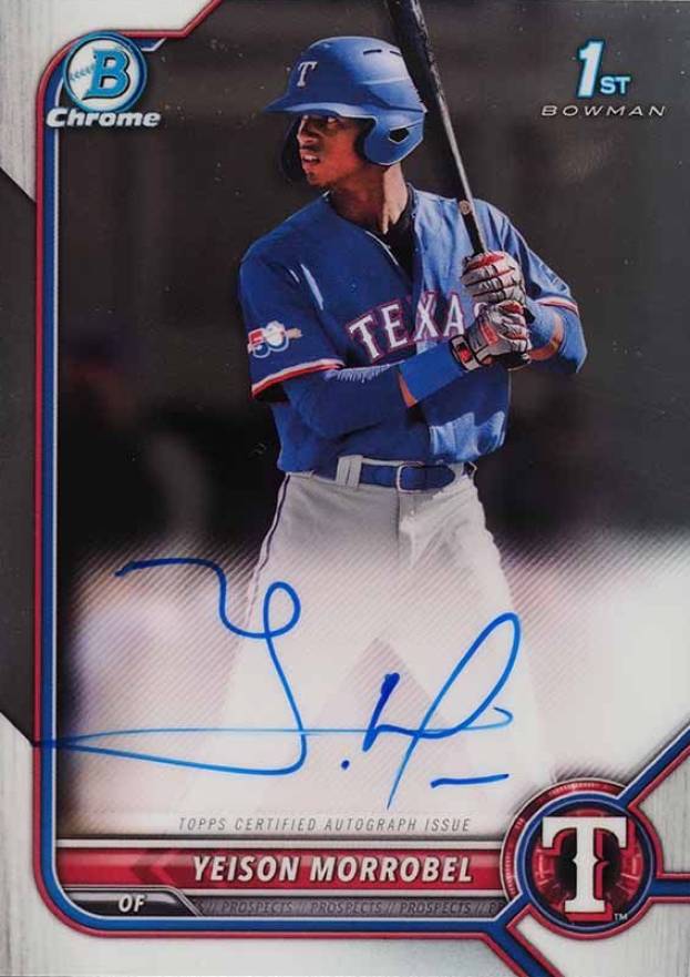 2022 Bowman Chrome Prospect Autographs Yeison Morrobel #CPAYML Baseball Card