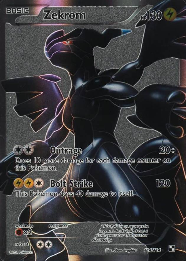 2011 Pokemon Black & White Full Art/Zekrom #114 TCG Card