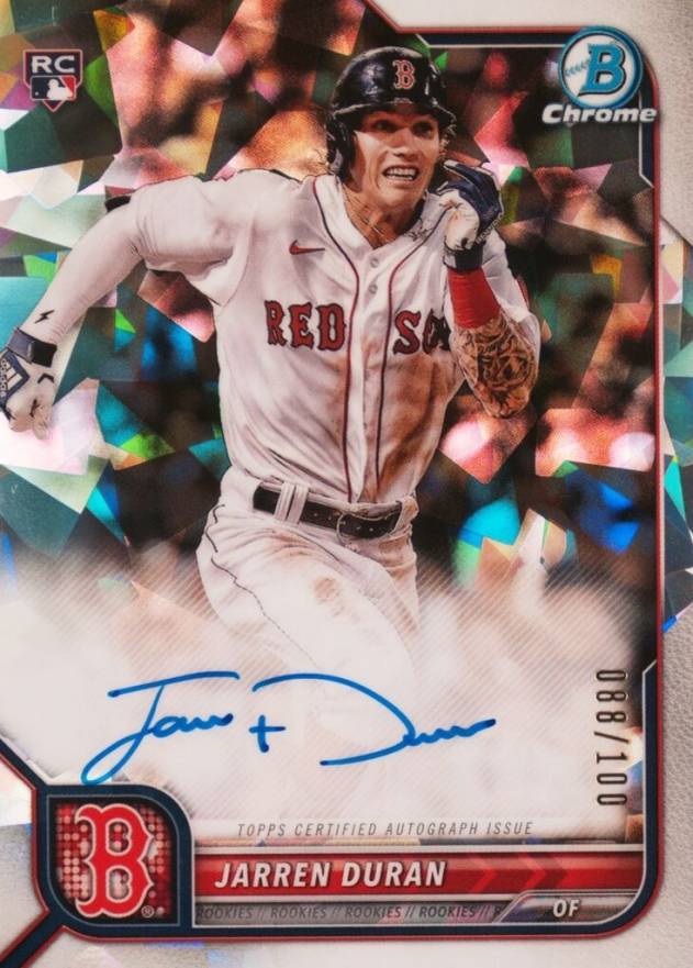 2022 Bowman Chrome Rookie Autographs Jarren Duran #CRAJDN Baseball Card