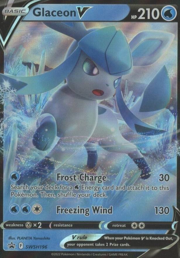 2022 Pokemon Sword & Shield Black Star Promo Glaceon V #196 TCG Card