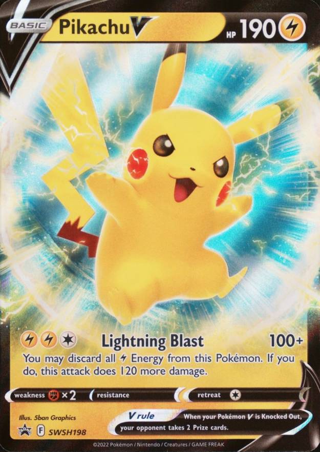 2022 Pokemon Sword & Shield Black Star Promo Pikachu V #198 TCG Card