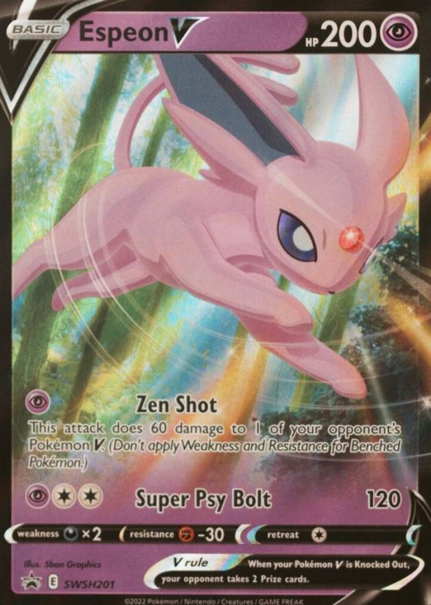 2022 Pokemon Sword & Shield Black Star Promo Espeon V #201 TCG Card