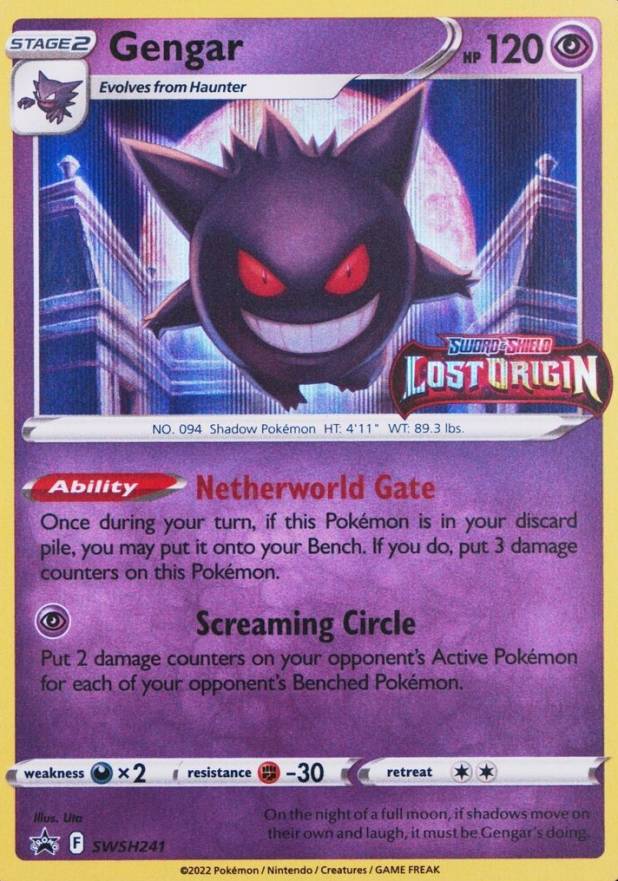 2022 Pokemon Sword & Shield Black Star Promo Gengar-Holo #241 TCG Card