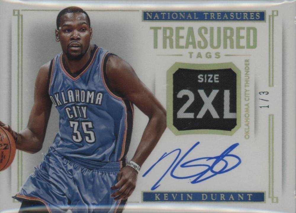 2014 Panini National Treasures Treasured Tags Autographs Kevin Durant #KD Basketball Card