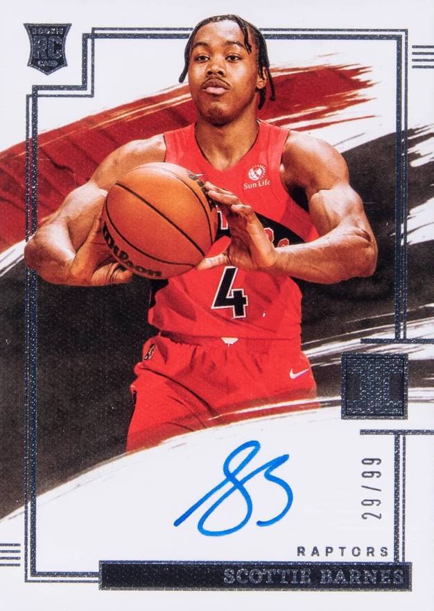 2021 Panini Impeccable Rookie Autographs Scottie Barnes #RASBA Basketball Card