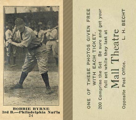 1916 Mall Theatre Bobbie Byrne #24 Baseball Card