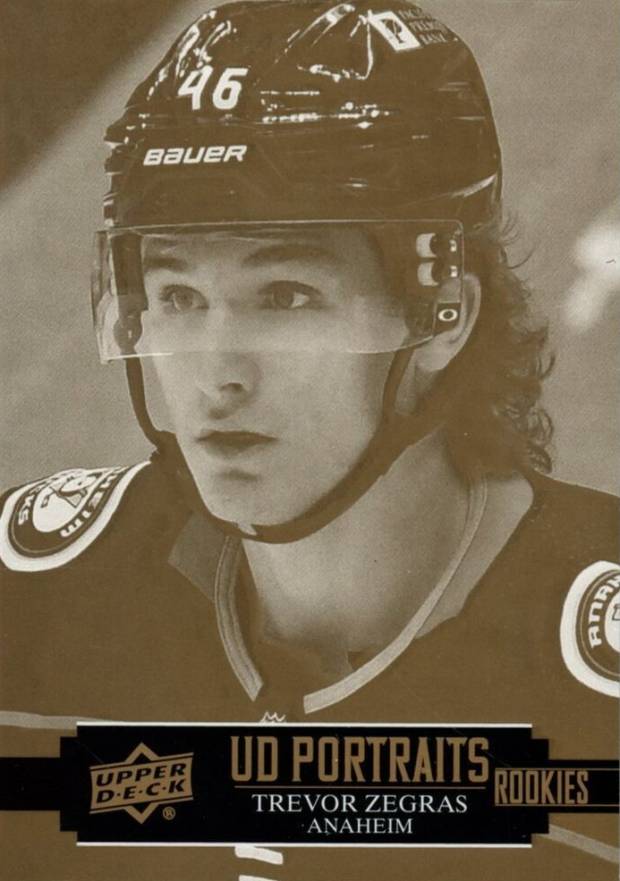 2021 Upper Deck UD Portraits Trevor Zegras #P34 Hockey Card