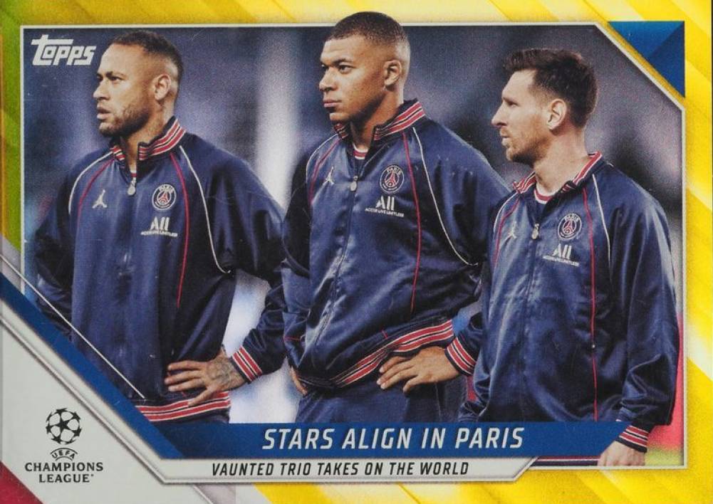 2021 Topps UEFA Champions League Kylian Mbappe/Lionel Messi/Neymar Jr #62 Soccer Card