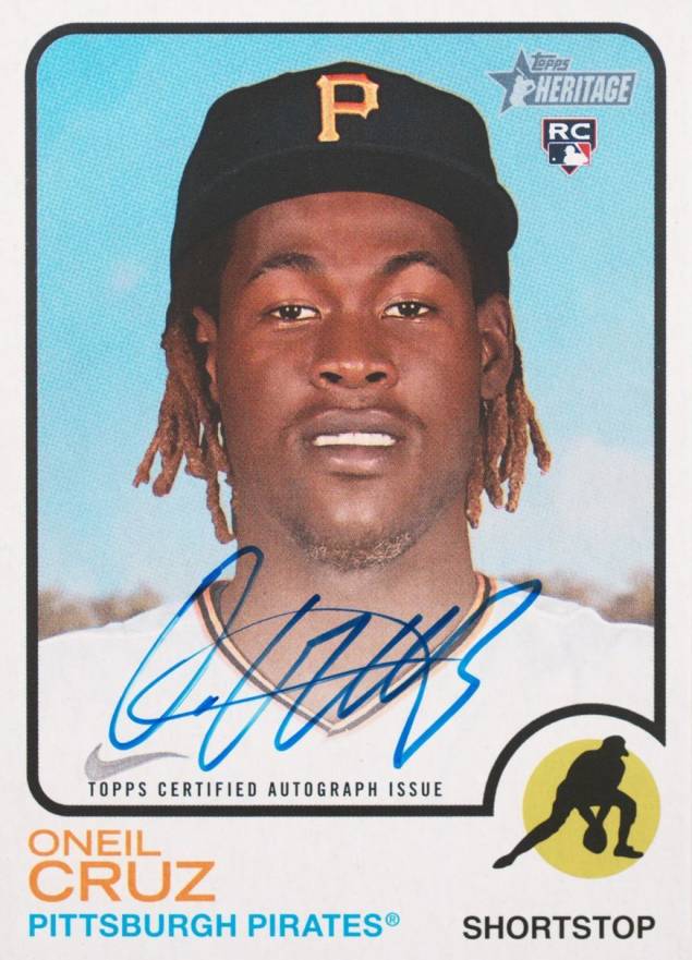 2022 Topps Heritage Real One Autographs Oneil Cruz #ROAOCR Baseball Card