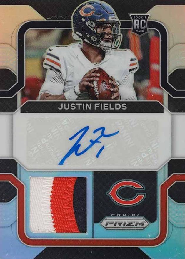 2021 Panini Prizm Rookie Patch Autographs Justin Fields #RPAJF Football Card