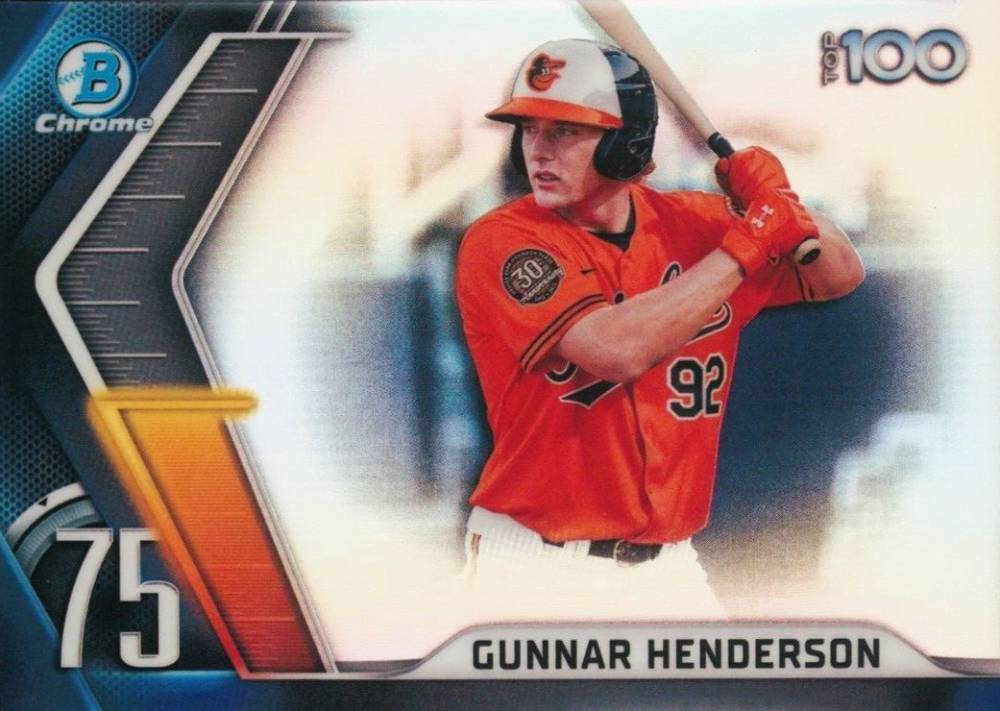 2022 Bowman Chrome Scouts' Top 100 Gunnar Henderson #BTP75 Baseball Card