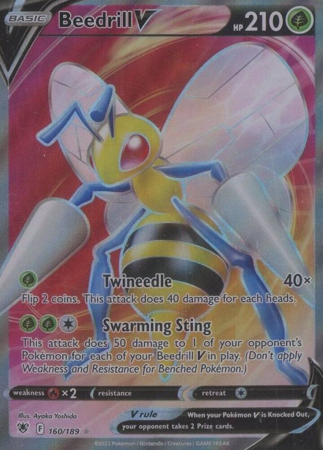 2022 Pokemon Sword & Shield Astral Radiance Full Art/Beedrill V #160 TCG Card