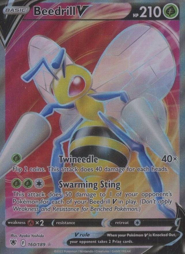 2022 Pokemon Sword & Shield Astral Radiance Full Art/Beedrill V #160 TCG Card