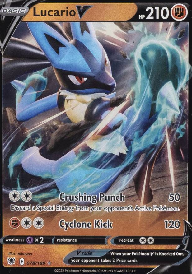 2022 Pokemon Sword & Shield Astral Radiance Lucario V #078 TCG Card