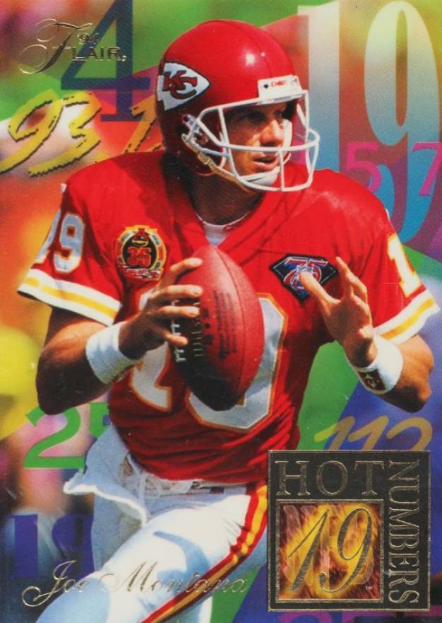 1994 Ultra Flair Hot Numbers Joe Montana #8 Football Card