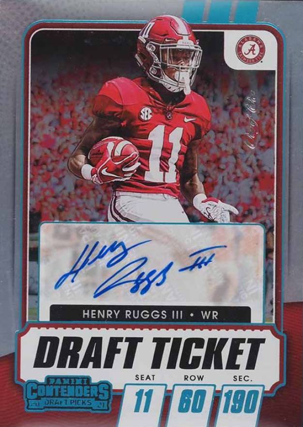 2021 Panini Contenders Draft Picks Legacy Ticket Autographs Henry Ruggs III #LTHR Football Card