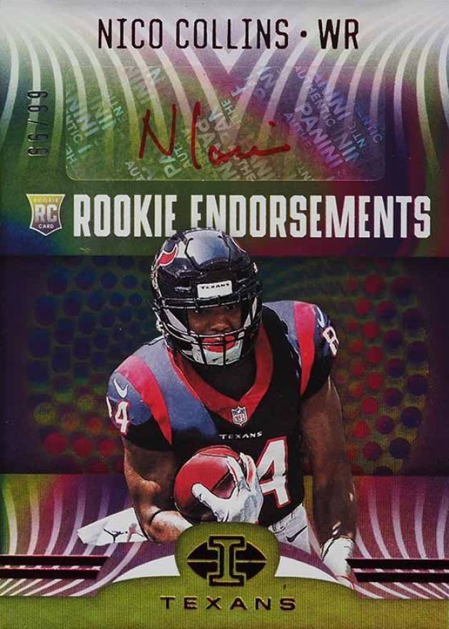 2021 Panini Illusions Rookie Endorsements Autographs Nico Collins #RE-30 Football Card