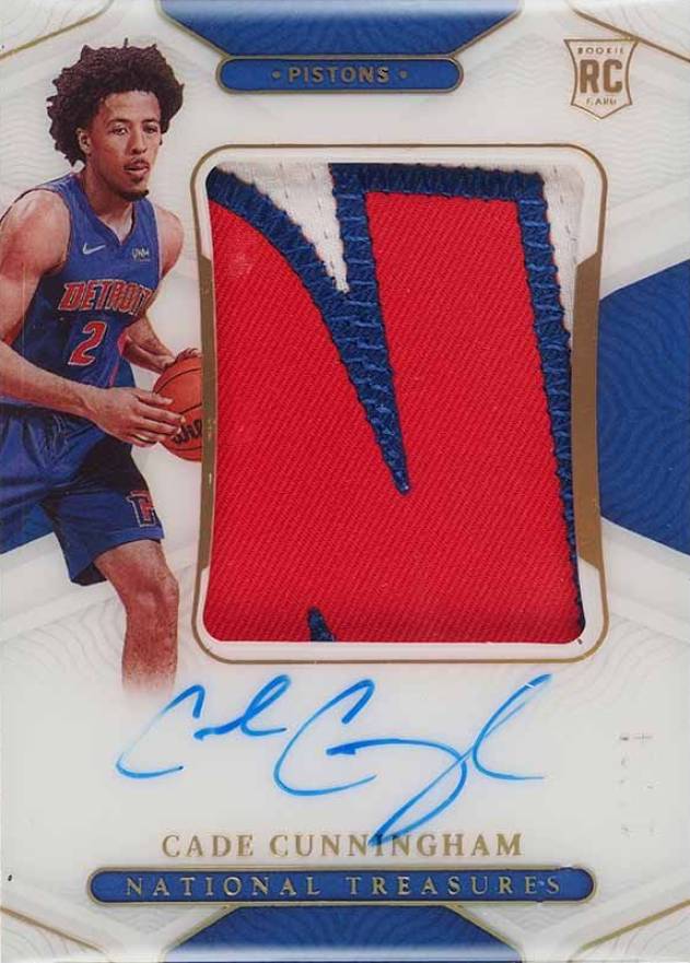 2021 Panini National Treasures Cade Cunningham #123 Basketball Card