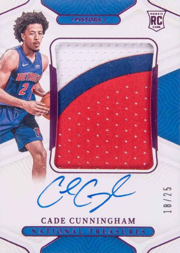 2021 Panini National Treasures Cade Cunningham #123 Basketball Card