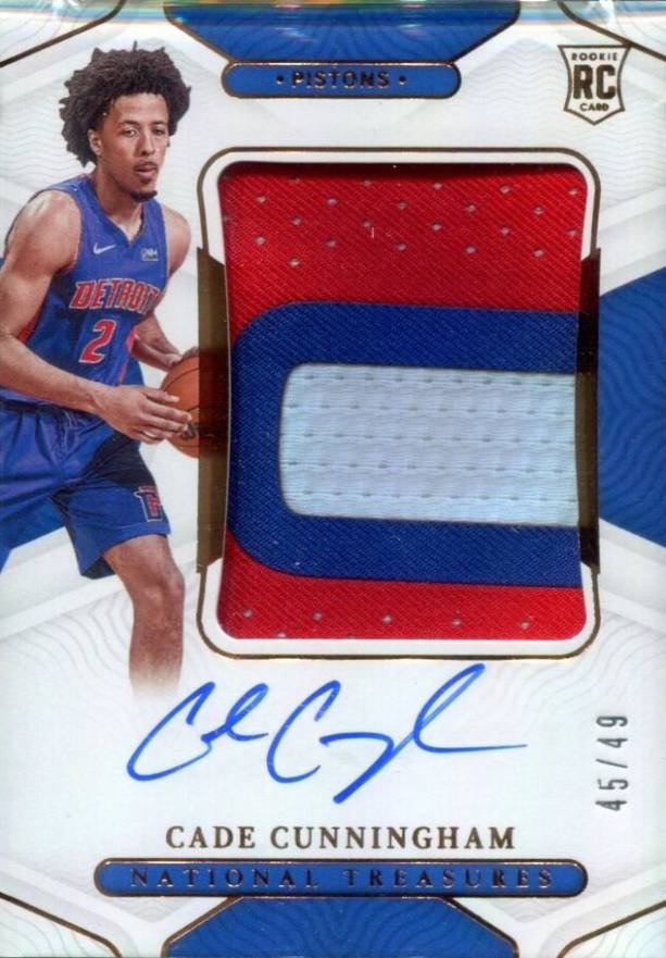 2021 Panini National Treasures Cade Cunningham #123 Basketball Card