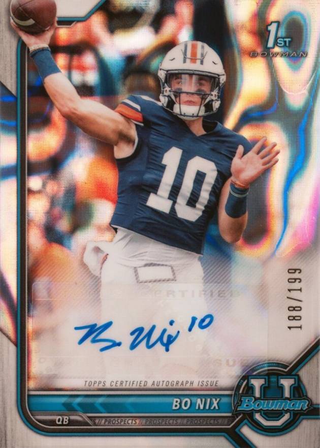 2021 Bowman University Chrome Prospect Autographs Bo Nix #BN Football Card