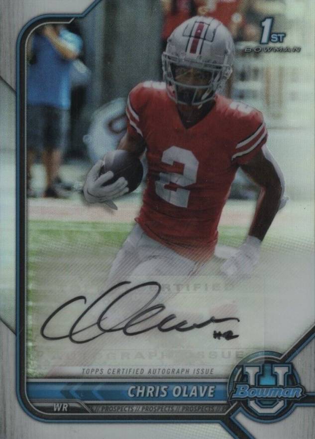 2021 Bowman University Chrome Prospect Autographs Chris Olave #CO Football Card